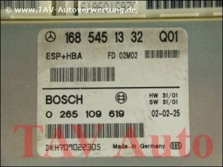 ESP+HBA Steuergeraet Mercedes A 1685451332 Q01 Bosch 0265109619