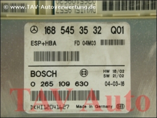 ESP+HBA Control unit Mercedes-Benz A 168-545-35-32 Q01 Bosch 0-265-109-630