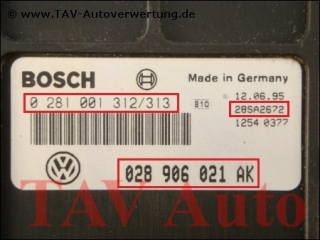 Motor-Steuergeraet Bosch 0281001312/313 028906021AK 28SA2672 VW Passat 1Z