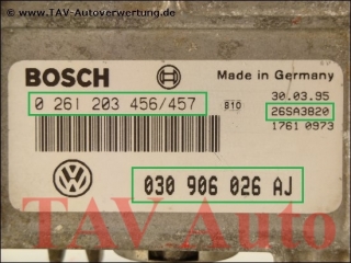 Engine control unit Bosch 0-261-203-456-457 030-906-026-AJ VW Polo 1.3L ADX