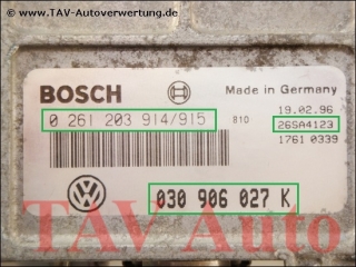 Motor-Steuergeraet Bosch 0261203914/915 030906027K VW Polo 1.4 AEX
