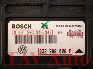 Engine control unit Bosch 0-261-203-346/347 032-906-026-F 26SA3196 Seat Cordoba Ibiza 1.6L ABU