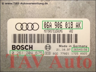 Motor-Steuergeraet Bosch 0261204675 06A906018AK Audi A3 1.8 AGN