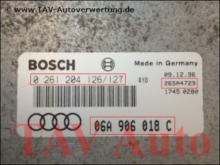Motor-Steuergeraet Bosch 0261204126/127 06A906018C 26SA4729 Audi A3 1.8 AGN