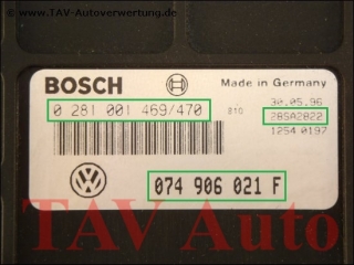 Engine control unit 074-906-021-F Bosch 0-281-001-469-470 28SA2822 VW T4 2.5TDI