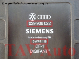 Motor-Steuergeraet 039906022 Siemens 5WP4118 Digifant Audi 80 Cabrio Coupe 2.0 ABK