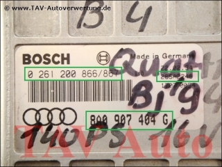 Motor-Steuergeraet Bosch 0261200866/867 8A0907404G Audi 80 Coupe 2.0 6A ACE