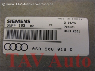 Motor-Steuergeraet 06A906019D Siemens 5WP4193 02 Audi A3 AEH