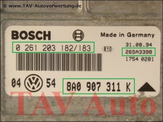 Motor-Steuergeraet Bosch 0261203182/183 8A0907311K VW Golf Passat 1.8 AAM
