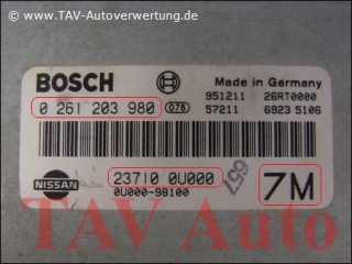 Motor-Steuergeraet Bosch 0261203980 237100U000  0U000-98100 7M 26RT0000 Nissan Micra K11