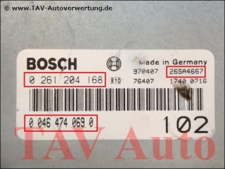 Motor-Steuergeraet Bosch 0261204168 Alfa Romeo 155 00464740690 102 26SA4667