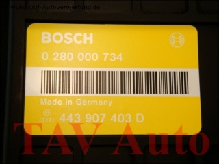 Motor-Steuergeraet Bosch 0280000734 443907403D 28RT7516 Audi 80 100 VW Golf 2