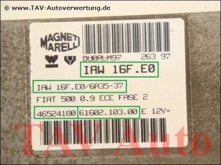 Motor-Steuergeraet IAW 16F.E0/6A35-37 46524180 61602.103.00 Fiat Cinquecento