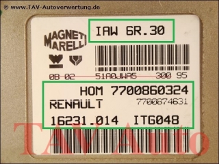 Motor-Steuergeraet IAW 6R.30 HOM 7700860324 7700874631 16231.014 ITG048 Renault Twingo