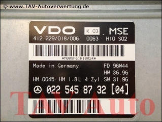 Engine control unit MSE Mercedes A 022-545-87-32 [04] VDO 412-229-018-006 K03