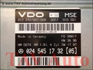 Engine control unit MSE Mercedes A 024-545-17-32 [05] VDO 412-232-007-008