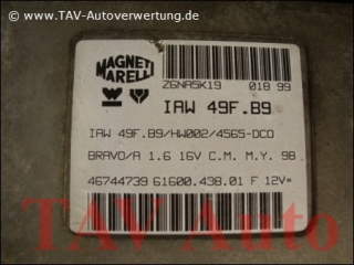 Motor-Steuergeraet Magneti Marelli IAW49F.B9/HW002/4565-DCO Fiat 46744739 61600.438.01