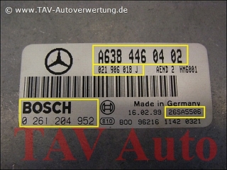 Engine control unit Mercedes A 638-446-04-02 Bosch 0-261-204-952 VW 021-906-018-J