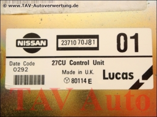 Motor-Steuergeraet Nissan 23710-70J81 01 Lucas 80114E Primera (P10)