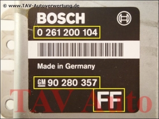 Engine control unit Opel GM 90-280-357 FF Bosch 0-261-200-104 26RT2979