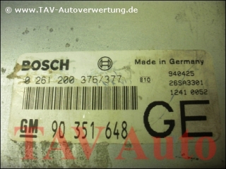 Motor-Steuergeraet Opel GM 90351648 GE Bosch 0261200376/377