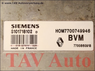Motor-Steuergeraet S101718102D HOM 7700749946 BVM 7700860918 Renault Clio