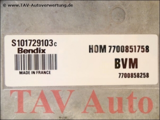 Motor-Steuergeraet S101729103C HOM 7700851758 BVM 7700858258 Renault Clio