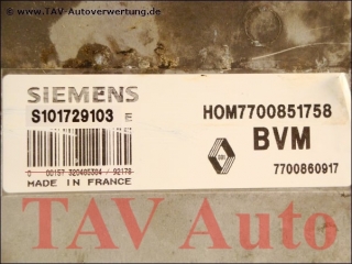 Motor-Steuergeraet S101729103E HOM 7700851758 BVM 7700860917 Renault Clio