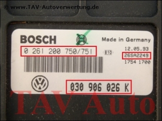 Motor-Steuergeraet Bosch 0261200750/751 030906026K VW Golf Vento 1.4 ABD