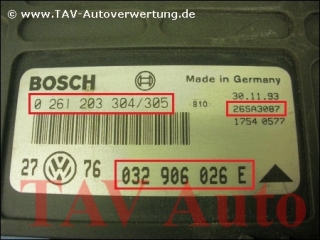 Engine control unit Bosch 0-261-203-304/305 032-906-026-E 26SA3087 VW Golf Vento ABU