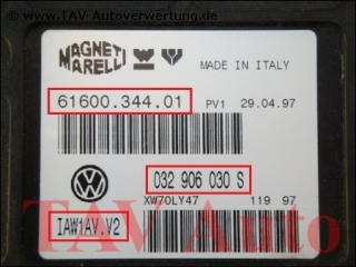 Engine control unit VW 032-906-030-S Magneti Marelli 6160034401 IAW1AVV2