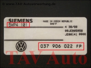 Motor-Steuergeraet 037906022FP Siemens 5WP4101 VW Golf Jetta 1.8 PF
