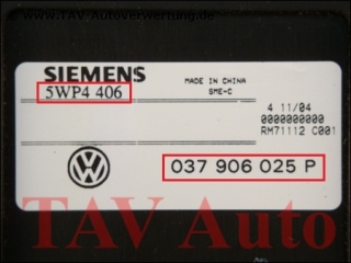 Engine control unit 037-906-025-P Siemens 5WP4-406 VW Golf Vento 2.0L ADY