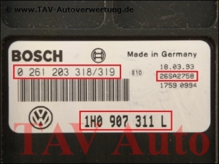 Motor-Steuergeraet Bosch 0261203318/319 VW 1H0907311L