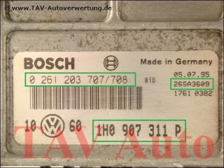 Motor-Steuergeraet Bosch 0261203707/708 VW 1H0907311P 26SA3609