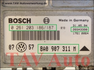 Motor-Steuergeraet VW 8A0907311M Bosch 0261203186/187 26SA3398