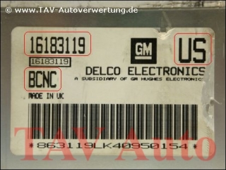 Fuel injection control unit Opel 16-183-119 US BCNC Astra-F C16SE Automatic
