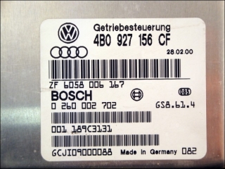 Transmission control unit Audi A6 4B0-927-156-CF ZF 6058-006-167 Bosch 0-260-002-702
