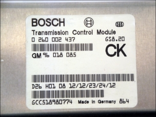 Transmission control module Bosch 0-260-002-437 GM 96-018-085 CK 96-041-456 Opel 62-37-774 Opel Omega