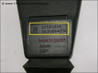 Seat belt lock with tensioner F.R. GM 90-560-656 563086407A 90-544-020 1-97-481 Opel Astra-G Zafira-A