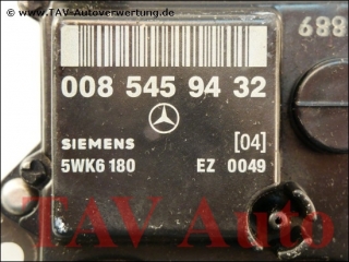 Steuergeraet Zuendung Mercedes A 0085459432 [04] Siemens 5WK6180 EZ0042 EZ0049