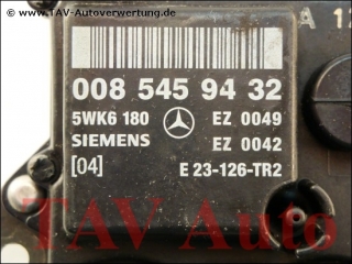 Steuergeraet Zuendung Mercedes A 0085459432 [04] Siemens 5WK6180 EZ0042 EZ0049