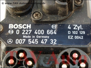 Steuergeraet Zuendung Mercedes A 0075454732 Bosch 0227400664 D102129 EZ0042 4 Zyl.