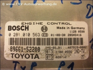 Engine control unit 8966152200 Bosch 0-281-010-563 Toyota Yaris 1.4 D-4D