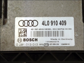 Motor-Steuergeraet Audi Q7 4L0910409 Bosch 0281013013 4E1907409B EDC16CP34