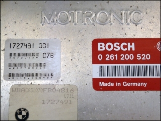 Engine control unit Bosch 0-261-200-520 1-727-491 26RT0000 BMW E36 318i M40