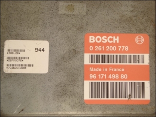 Engine control unit Bosch 0-261-200-778 96-171-498-80 1929-B1 Citroen ZX Peugeot 306