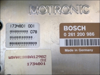 Engine control unit Bosch 0-261-200-986 1-734-801 26RT0000 BMW E34 518i