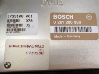 Motor-Steuergeraet Bosch 0261200986 1739108 26RT3918 BMW E34 518i