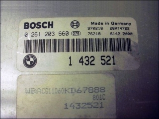Engine control unit Bosch 0-261-203-660 BMW 1-432-521 12141432522 26RT4722